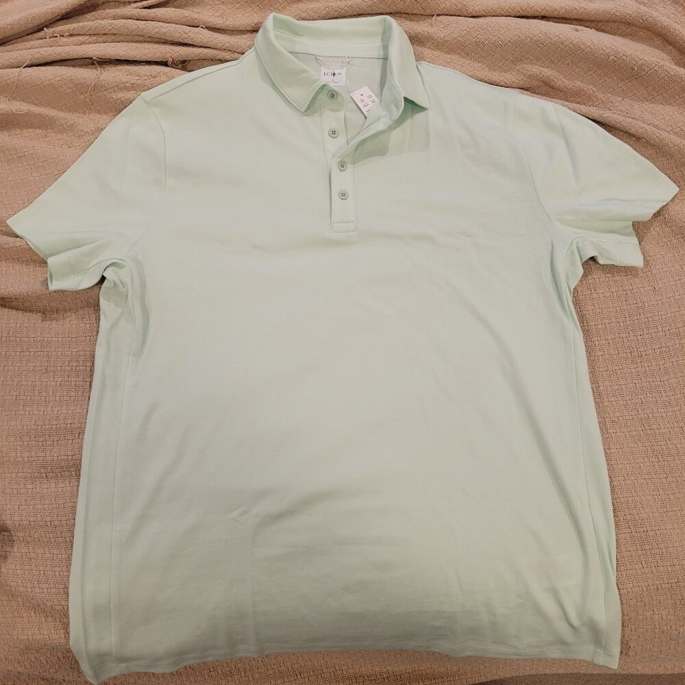 (NWT) J.Crew Performance polo shirt with COOLMAX, Size L, Mint